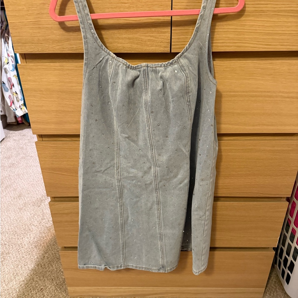 Rhinestone denim dress